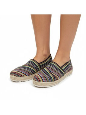 Charleston Shoe Co Delray Multicolor Stripe Espadrille Slip-On Shoes Size 40 9.5